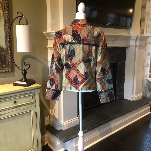 Anage Vintage Multicolored Patchwork Jacket Size Small Long Sleeve - Picture 10 of 11